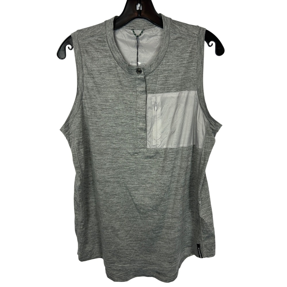 Woods Fissile‎ Grey Sleeveless Hiking Top Zipper Pocket UV Protection Large